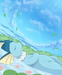 Vaporeon Takes a Nap (Art by Rumine)