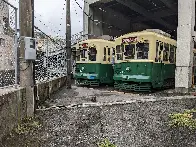 Tram depot in Nagasaki (+cat)