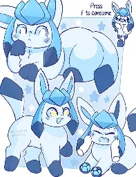 "Glaceon sketchpage" (Art by Glacytale)