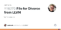 File for Divorce from LLVM · Issue #16270 · ziglang/zig