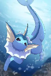 Vaporeon Swimming (Art by Rumine)