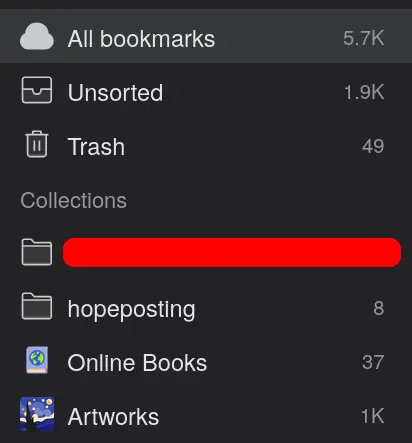 screenshots showing my bookmarks count exceeds 5.7k