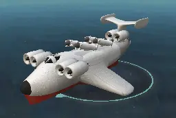 Made an ekranoplan recently as I think the concept of those is interesting. Meant to be similar to the irl Lun-class ekranoplan but not an actual recreation or anything.